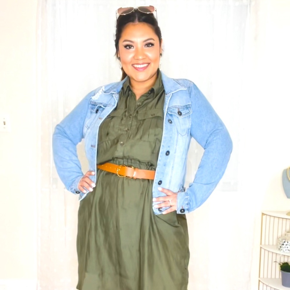 XL Distressed denim jacket